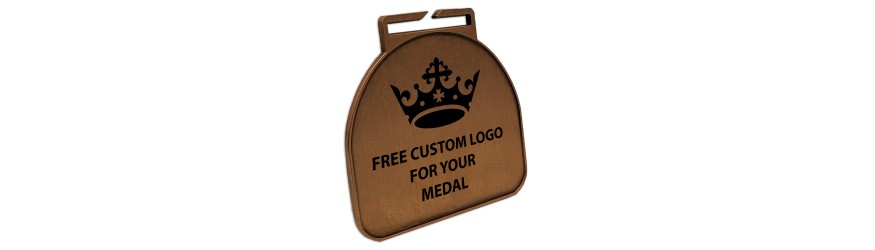 60MM MODERN CURVED BUDGET METAL PRINTED MEDAL - GOLD/ SILVER/ BRONZE/ BLACK/ WHITE